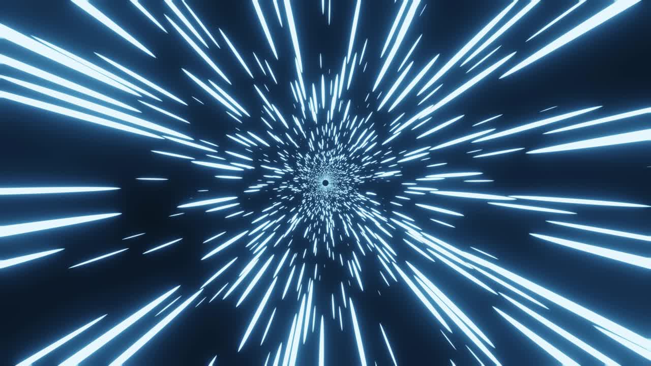 Background video material that moves in the space of particles Blue time slip Graphic video