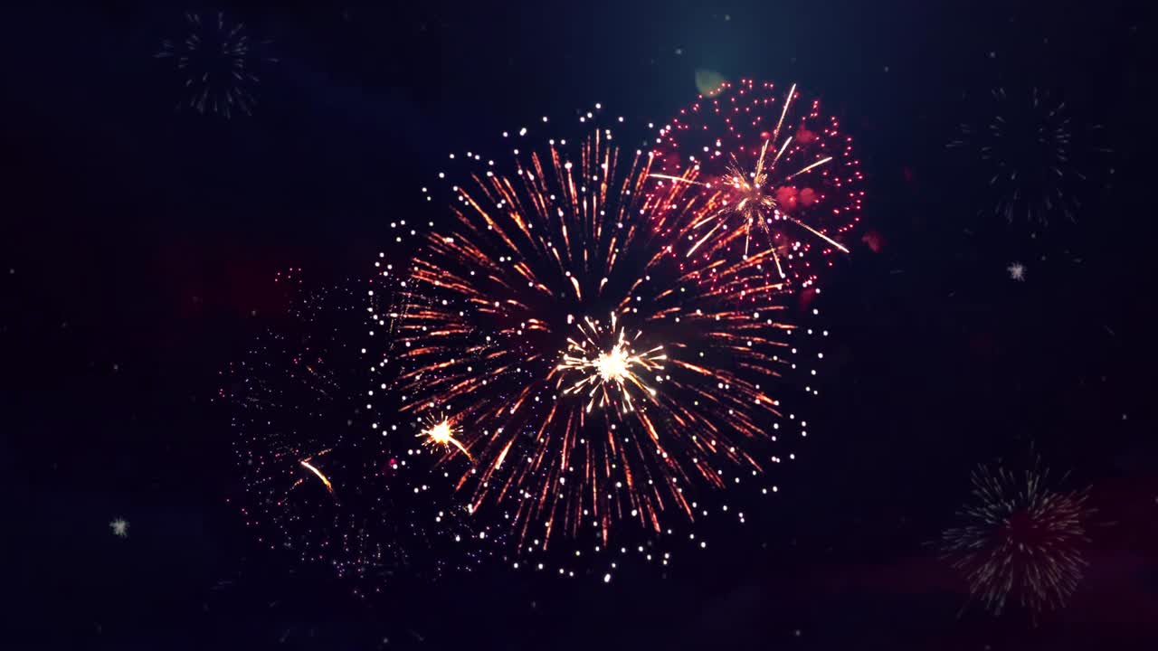 coloridos fuegos artificiales efecto de iluminación animación de bucle. concepto de celebración. luces del festival de diwali.