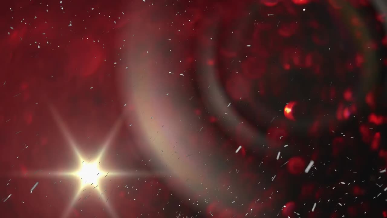 검은 바탕에 있는 빛의 반점과 빛의 흔적의 애니메이션