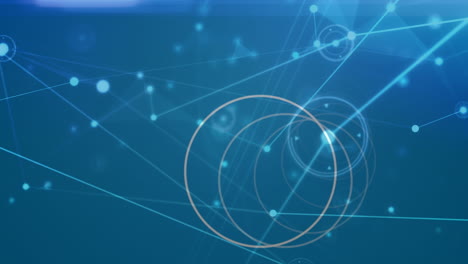 animation of connections and circles on blue background