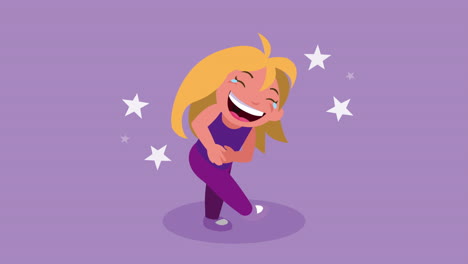 little blond girl giggling character