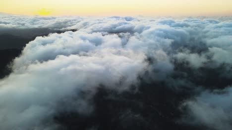 Atmospheric-Shot-of-Clouds-Above-Anaga-Mountains-Spain-During-Golden-Sunset