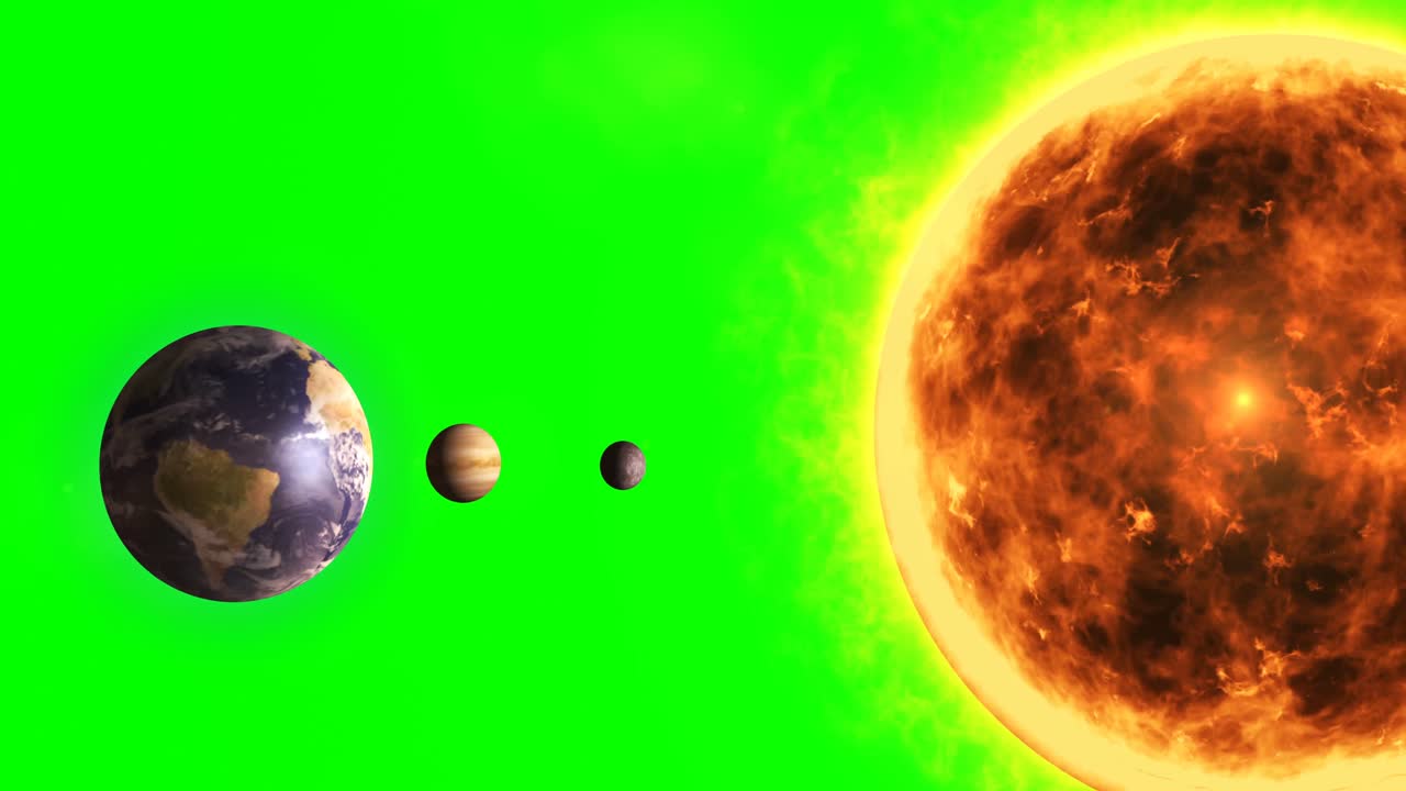 sistema solar con sol y planetas