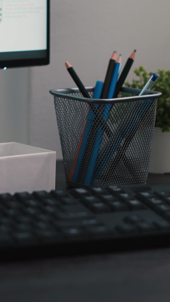 Vertical video Stock trading economic analytics figures on PC screen, close up shot