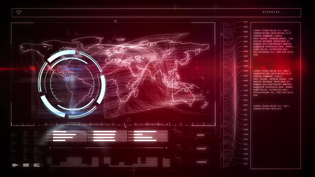 Animation of scope scanning and data processing on digital screen