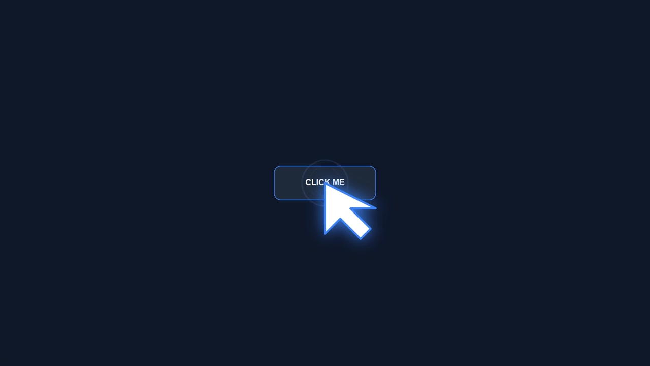 Computer Mouse Cursor Clicking a Button on Dark Background