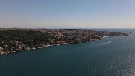 波斯福斯伊斯坦布爾 (bosphorus istanbul) 的空中無人機景觀