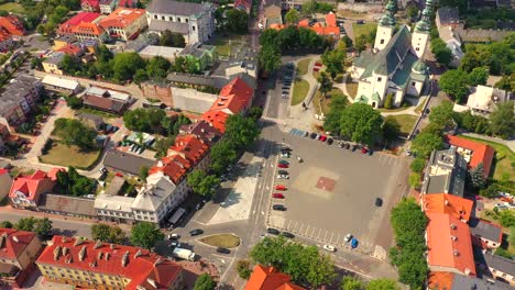 landscape of the old town from the air with the visible