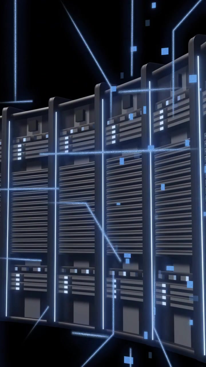 Animation of digital data processing over computer servers