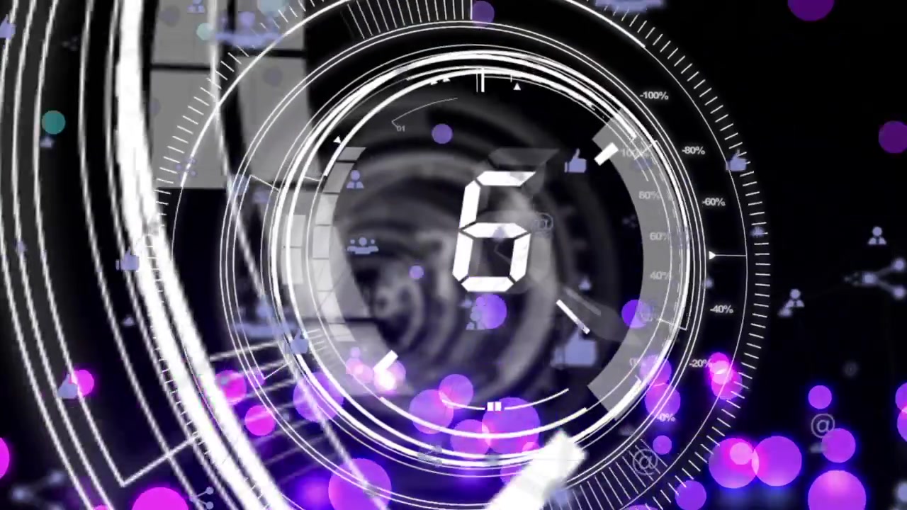 Animation of countdown over spots and media icons