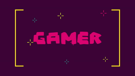 video game template with gamer word animation