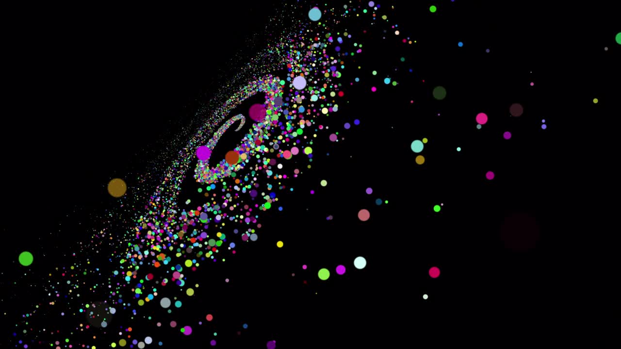 4k Flying Through Multicolored Moving Particles, Spiral Galaxy, Abstract Motion Design Background