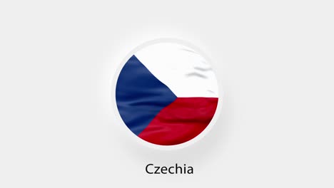 czechia circular flag loop. animated national flag of czechia. realistic czechia flag waving. 4k