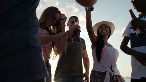 group of friends having fun in a party