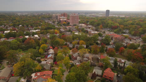 aerial over clayton neighborhood in st