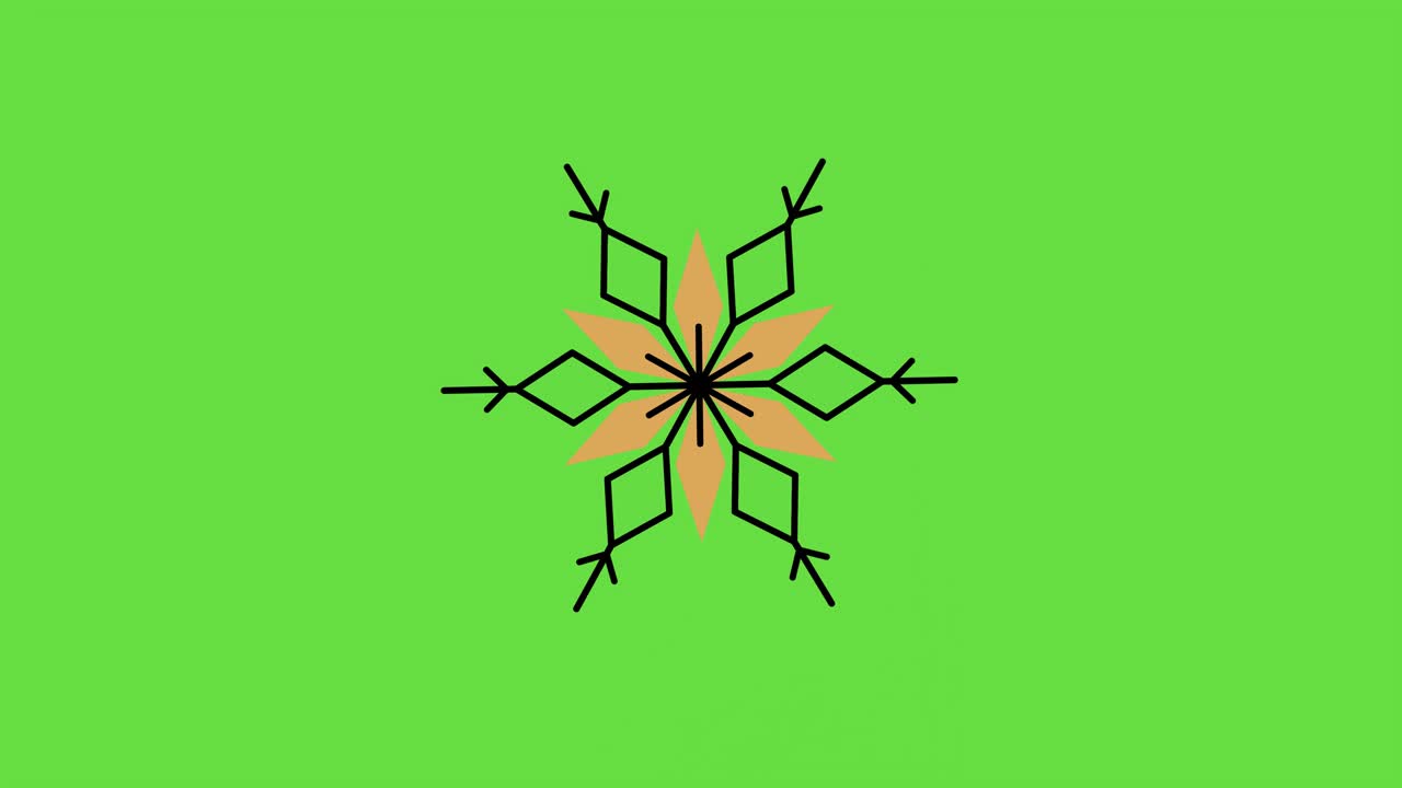 4k 카 스노우플레이크 디자인의 녹색