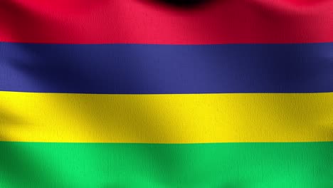 bucle sin costura 4k vdo. bandera nacional de mauritius soplando en el viento aislado. diseño abstracto patriótico oficial. ilustración de renderización 3d del símbolo de señal ondulante.