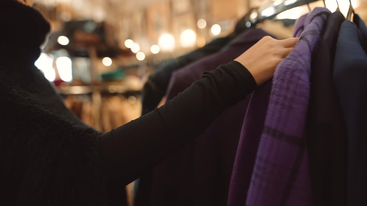 Clothes shopping at a retail store