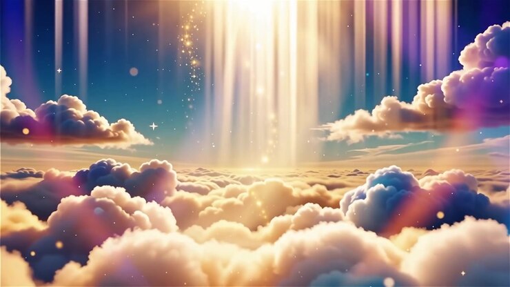 Christian Heavenly Light Worship Background