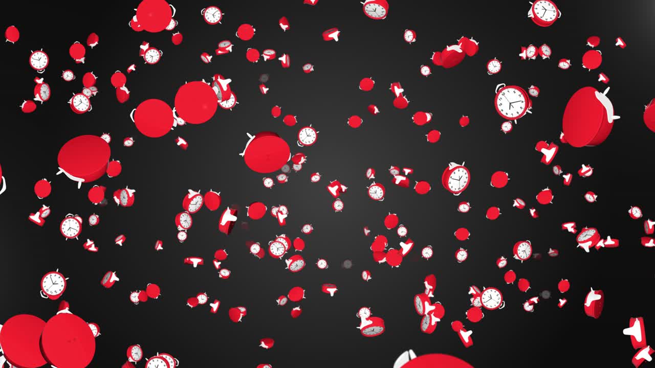 Falling clocks background time travel concept holiday annual competition time passing hours seconds