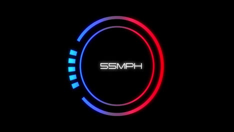 animación del velocímetro del coche sobre un fondo negro