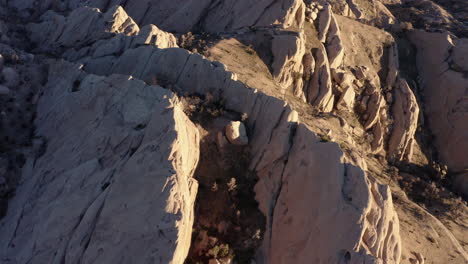 aerial view of rugged desert rock formations