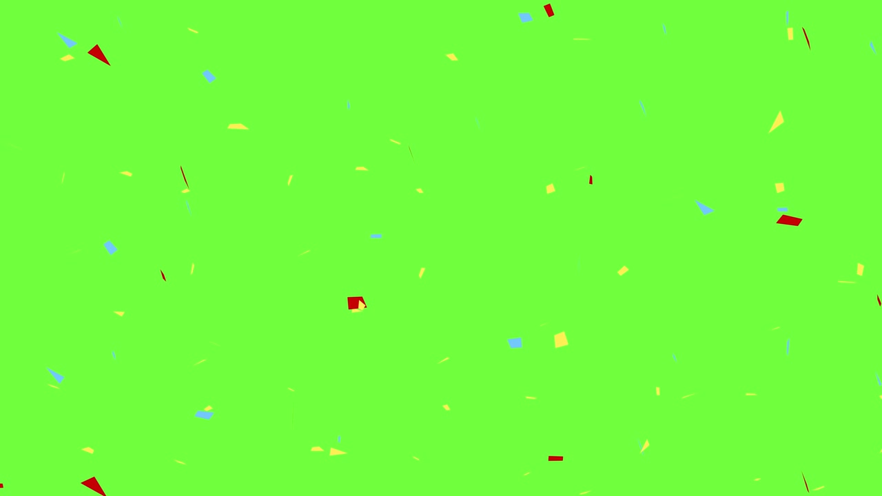 Particelle colorate che si disperdono su uno sfondo verde