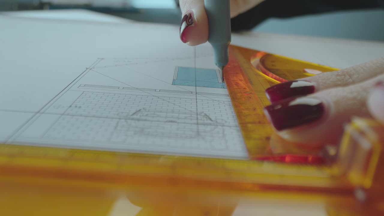 arquitecto trabajando en planos