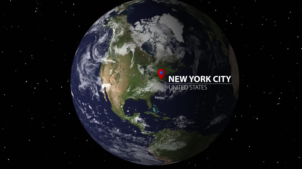 Une descente rapide depuis l'espace vers New York