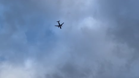 Pilot-POV-of-another-airplane-fliying-above-shot-from-the-cockpit