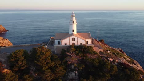 flying back from lighthouse during sunrise