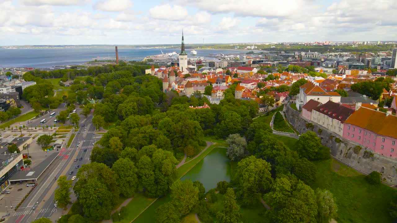 Aerial View of Tallinn, Estonia's Old Town