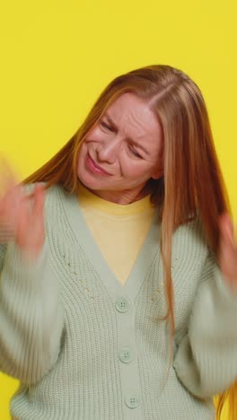 upset frustrated annoyed woman in indignant expression quarreling asking reason of conflict