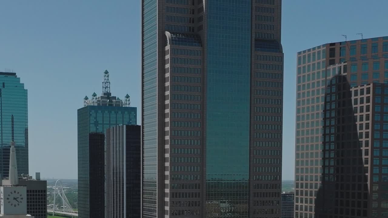 Vista del centro di Dallas dall'alto in una giornata limpida