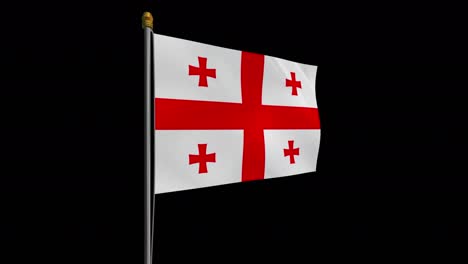 georgia flag swaying in the wind - alphachannel_262.mov