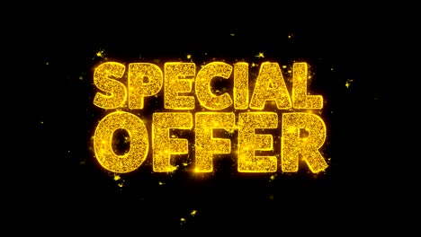 special offer typography written with golden particles sparks fireworks