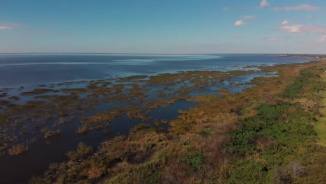 Aerial-drone-footage-Okeechobee-lake-USA