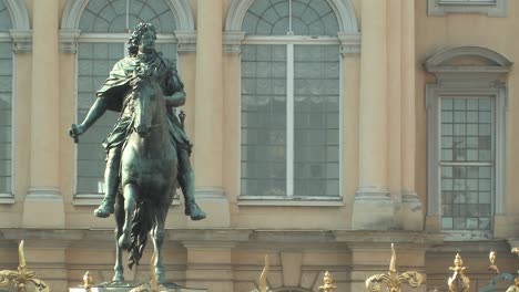 medium shot of statue at charlottenburg palace at sunset in berlin, germany-1