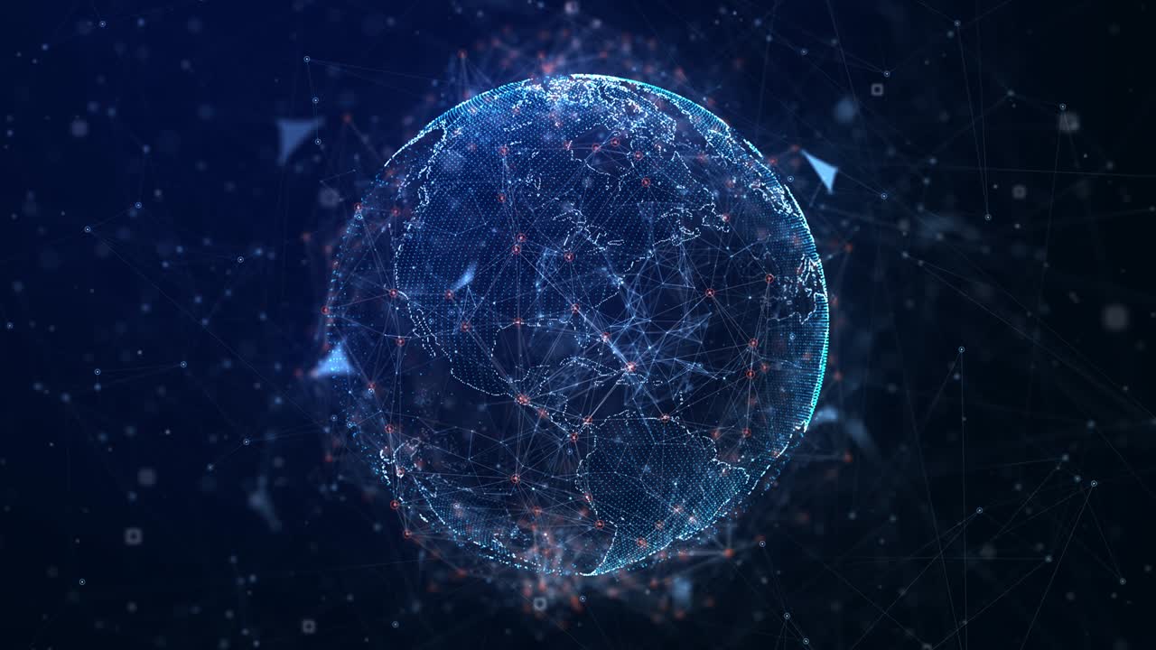 4K Futuristic technologic world map