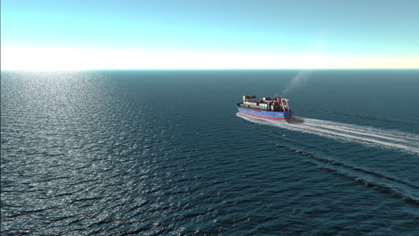 a cargo ship sailing across the open ocean