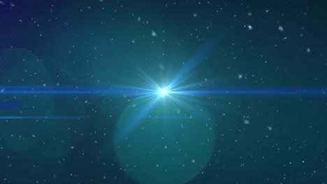 green glowing spots of light and lens flare against black background