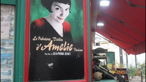 amelie movie poster on a street shop
