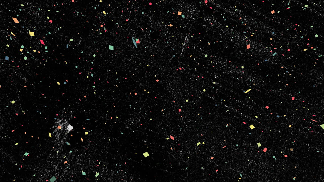 caída de colorida animación de confeti en fondo negro