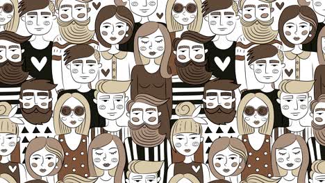 personas ilustradas animadas en una multitud