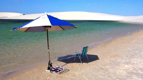 un soleado paraguas sombras sillas de playa