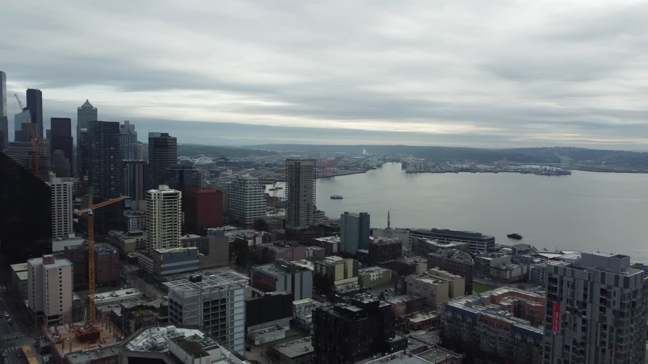 Downtown Seattle; Everyday Cityscape And Skyline; Gloomy Pacific Northwest Weather; Bay View.