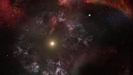 nebulosa del espacio profundo y estrellas brillantes 4k