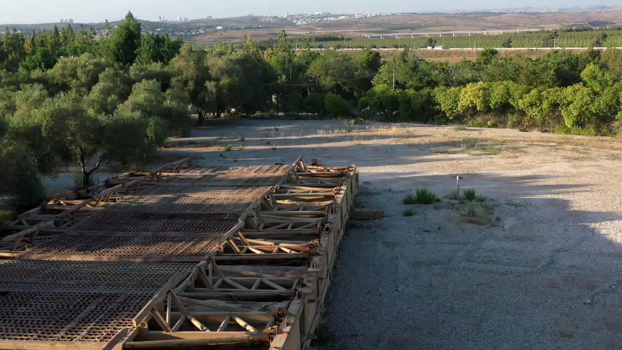Armored Corps Memorial and Israeli Flag, Latrun Israel Drone View