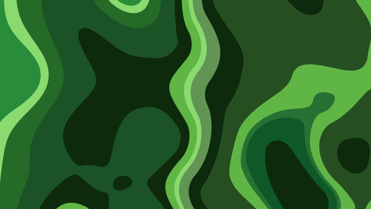 Loopable Animation of Absract Organic Dynamic Green Liquid Background with Swirling and Flowing Patterns