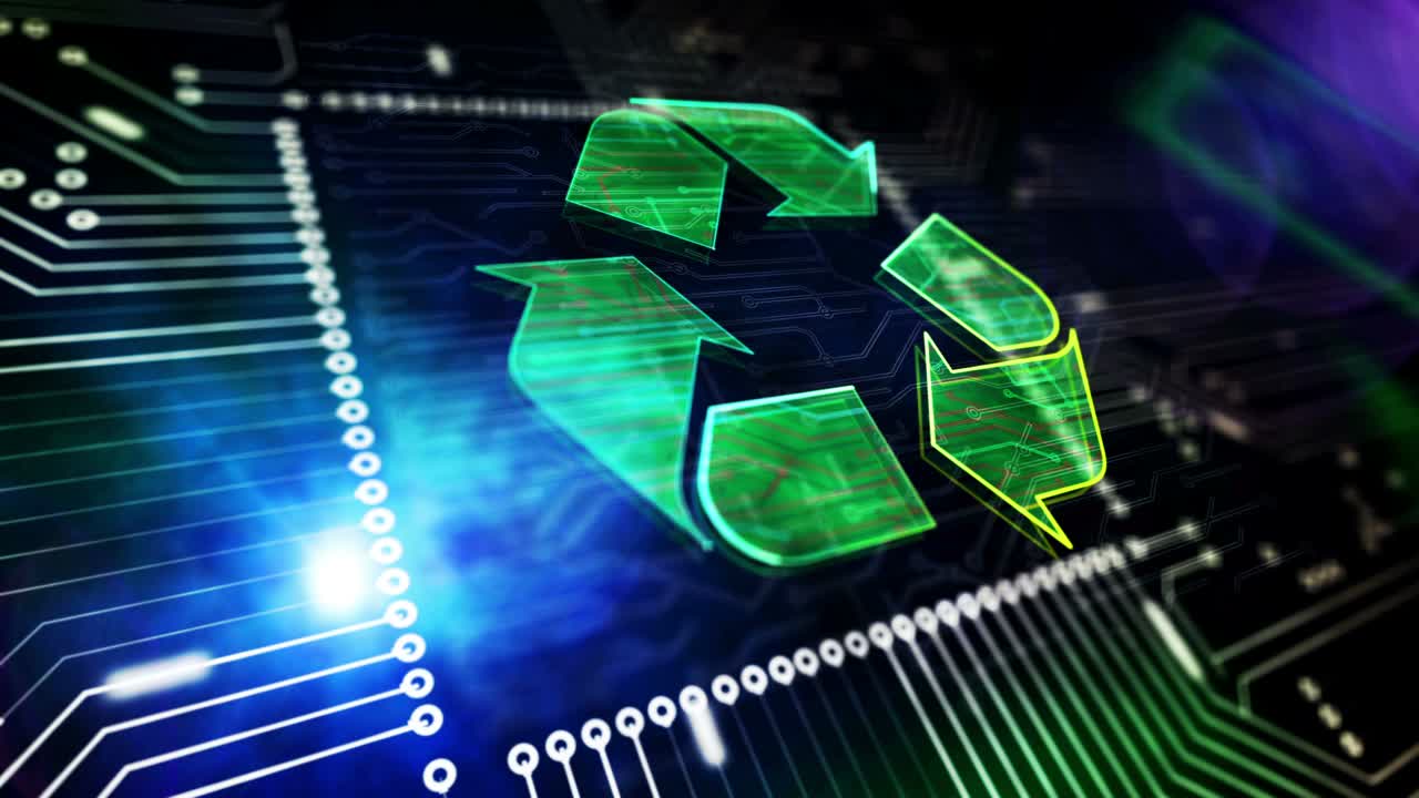 재활용 전자 폐기물 기호 loopable 3d 애니메이션